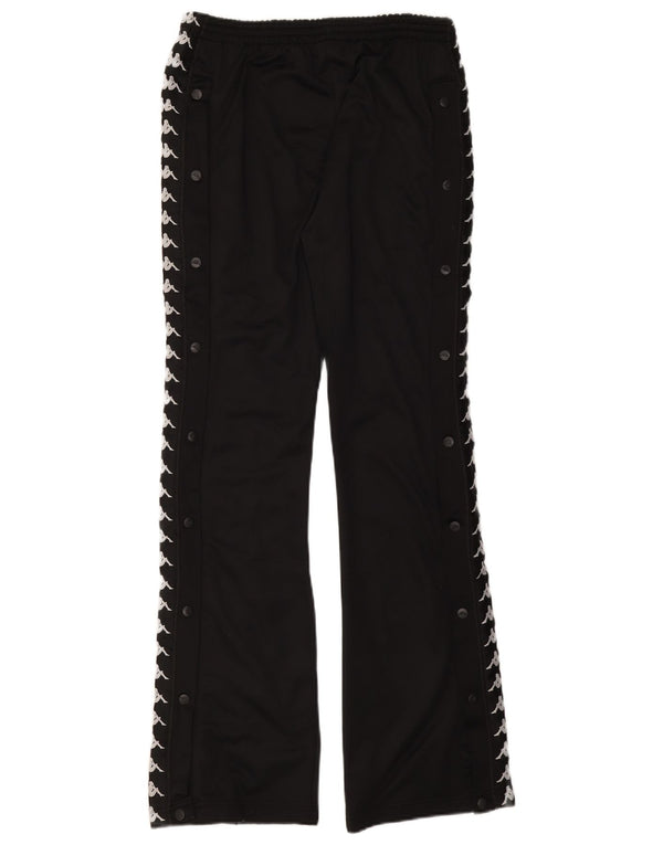 Kappa Mens Graphic Calças de treino pequeno poliéster preto