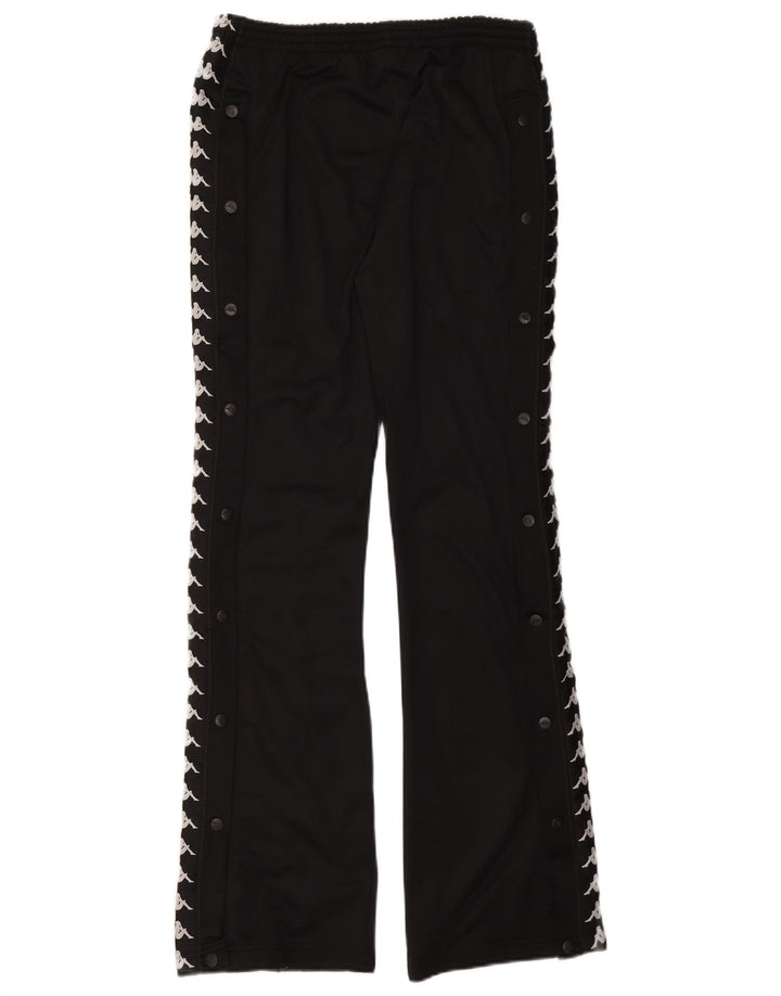 Kappa Mens Graphic Calças de treino pequeno poliéster preto