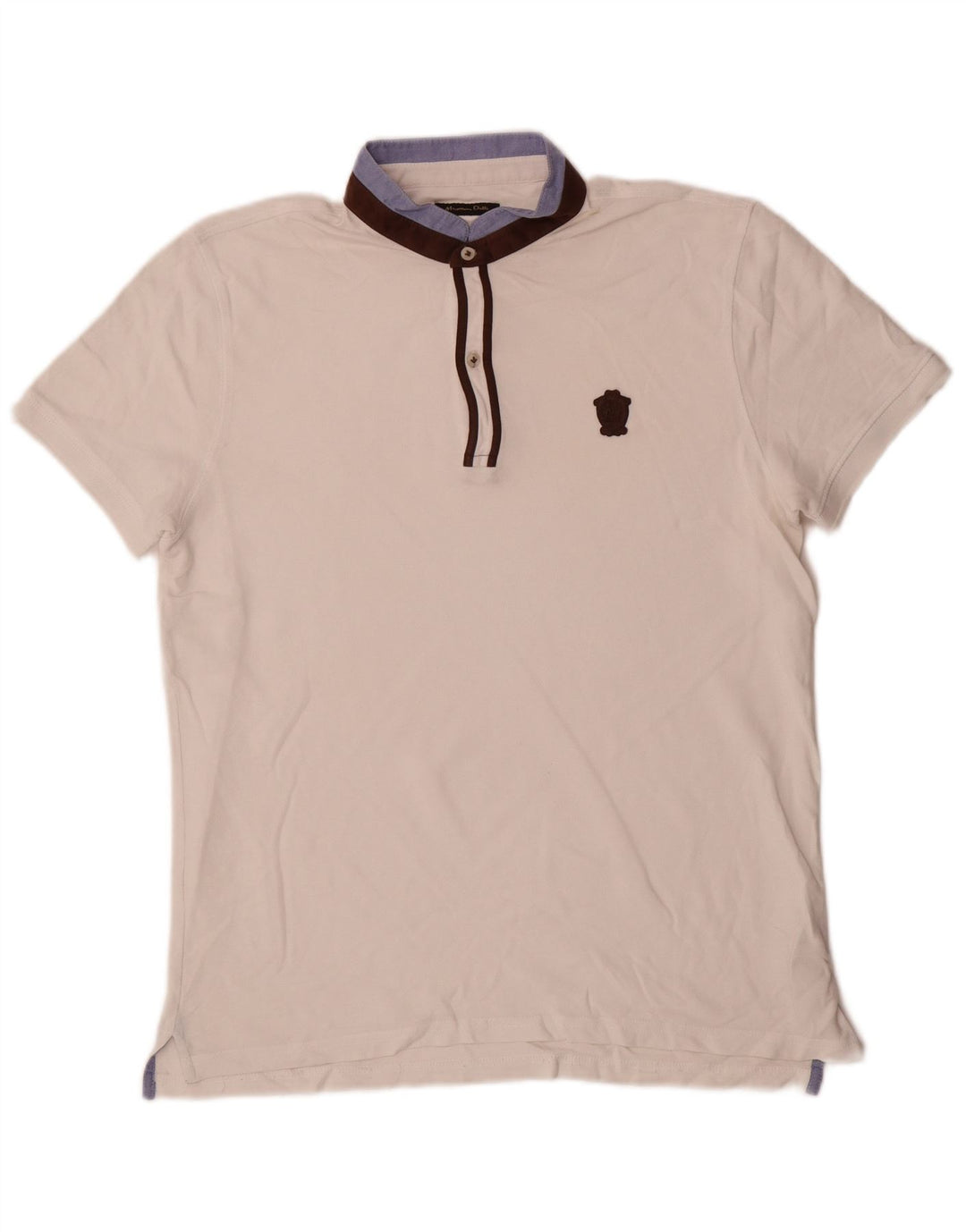 Camisa polo masculina Massimo Dutti médio branco colorblock algodão