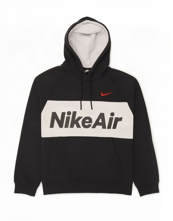 Nike Mens Graphic Hoodie Jumper XS Preto Colorblock Algodão