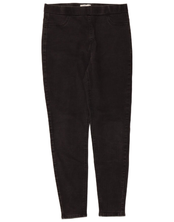 Calça jeans feminina Marks & Spencer UK 14 grande W32 L29 algodão preto