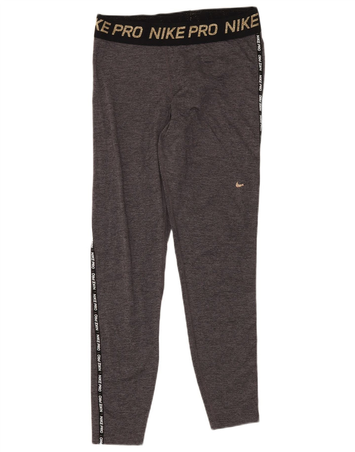 Leggings femininas Nike Dri Fit Graphic UK 12 cinza médio colorblock