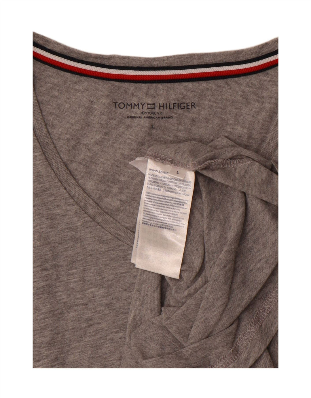 Camiseta masculina TOMMY HILFIGER grande algodão cinza