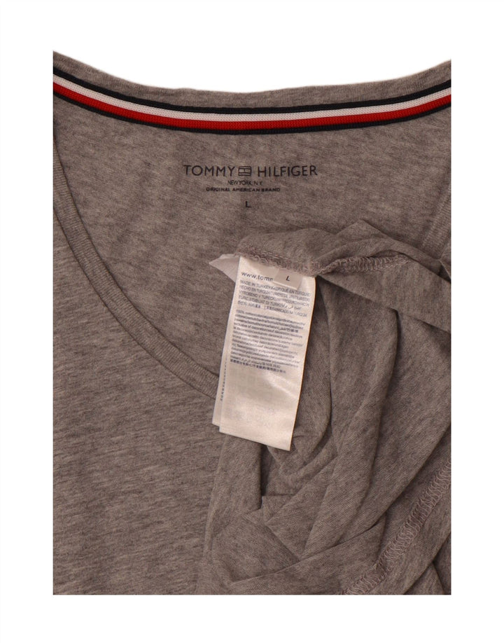 Camiseta masculina TOMMY HILFIGER grande algodão cinza