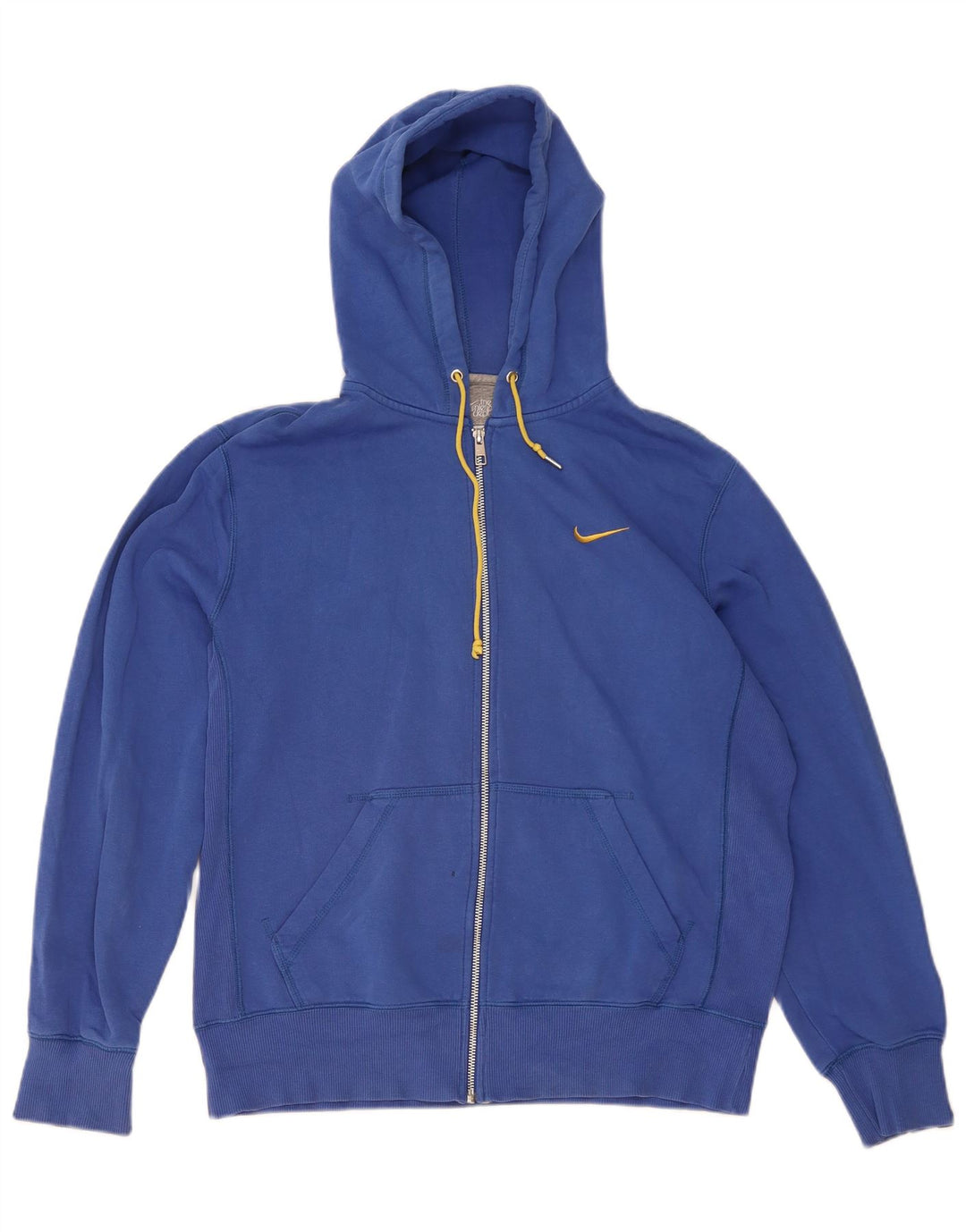 Suéter masculino Nike com capuz e zíper grande algodão azul