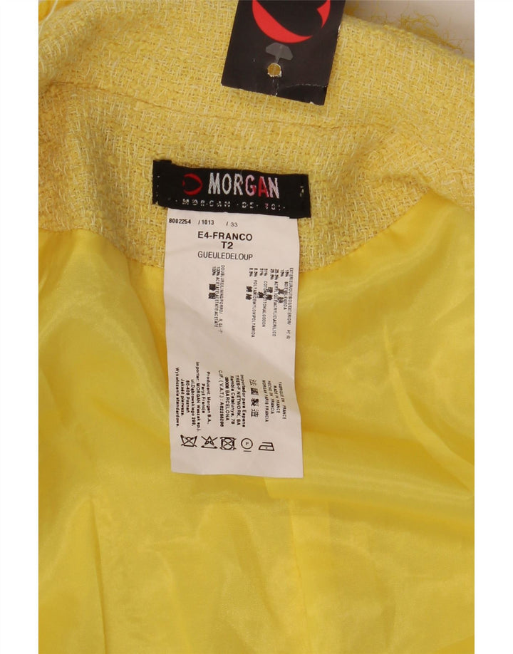 Jaqueta Blazer Feminina Morgan UK 12 Algodão Amarelo Médio