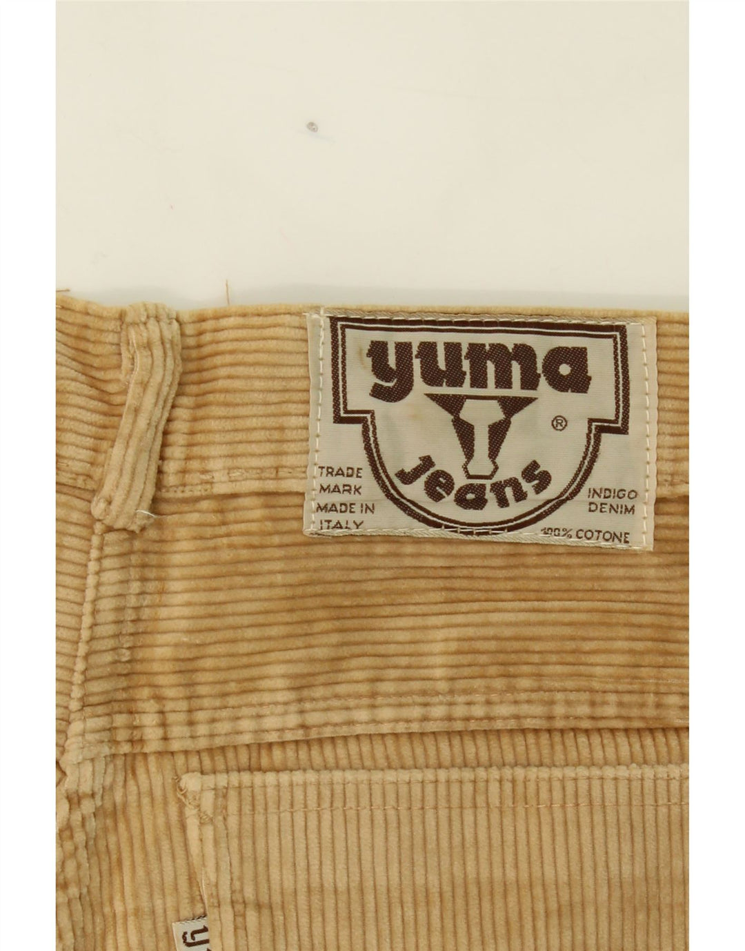 YUMA Womens Straight Corduroy Trousers W28 L29 Beige Vintage Yuma and Second-Hand Yuma from Messina Hembry 