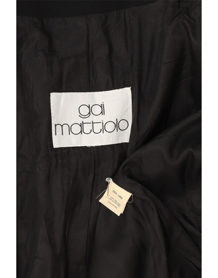 Jaqueta blazer feminina Gai Mattiolo com 1 botão Reino Unido 14 bloco colorido preto médio