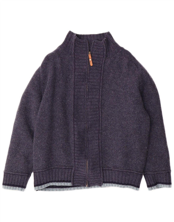 Suéter cardigã feminino FAT FACE Reino Unido 18 XL lã azul marinho