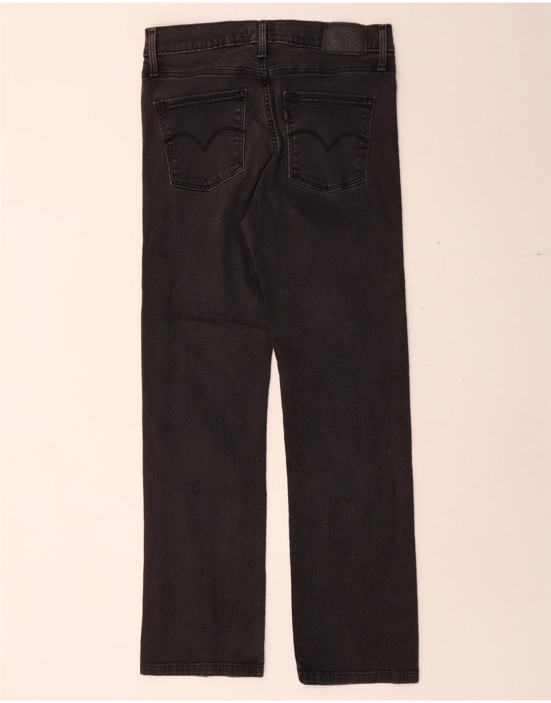 Jeans femininos Levi's Shaping Straight W29 L27 algodão preto