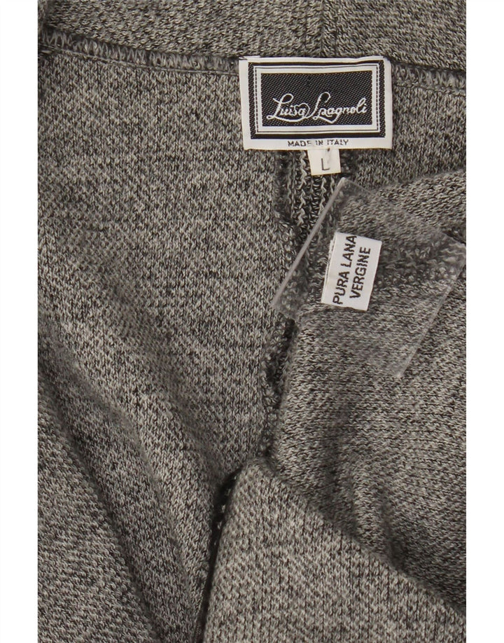 Jaqueta blazer feminina Luisa Spagnoli com 2 botões Reino Unido 14 grande lã virgem cinza