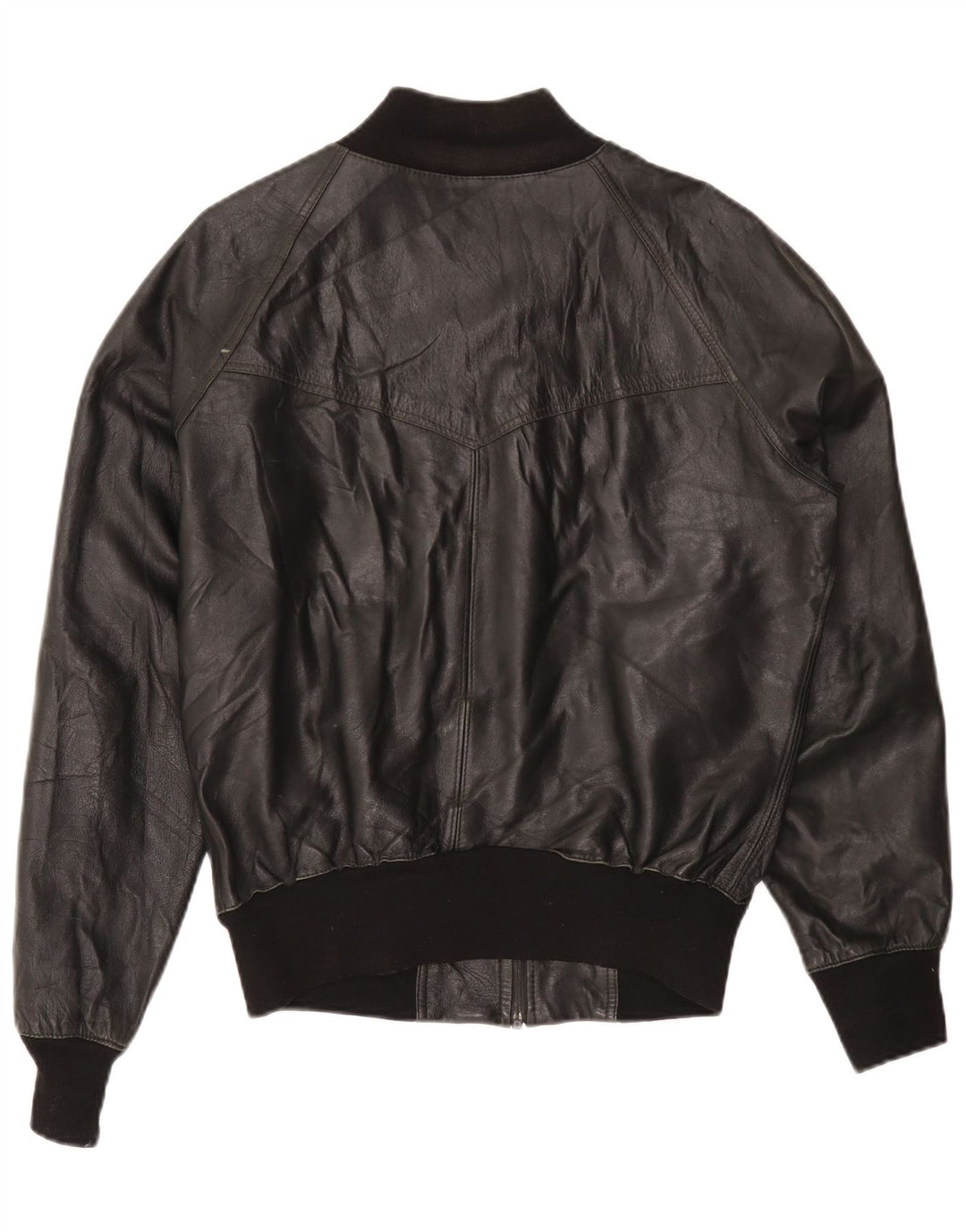 Jaqueta de couro masculina vintage UK 40 grande preta