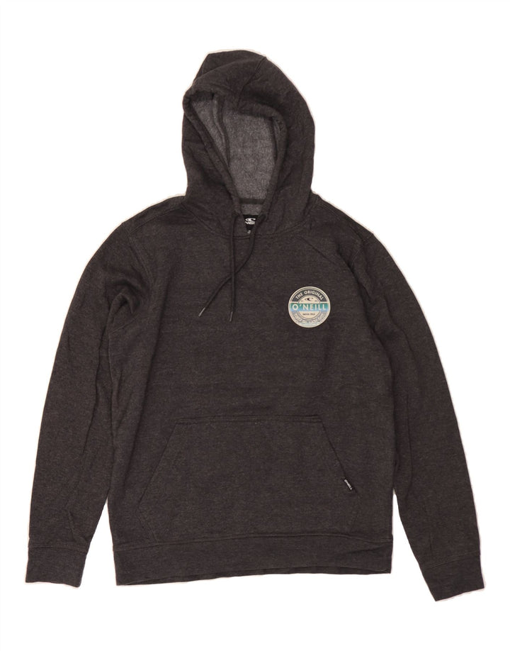O'NEILL Mens Graphic Standard Fit Hoodie Jumper Small Grey Flecked Cotton Vintage O'Neill and Second-Hand O'Neill from Messina Hembry 
