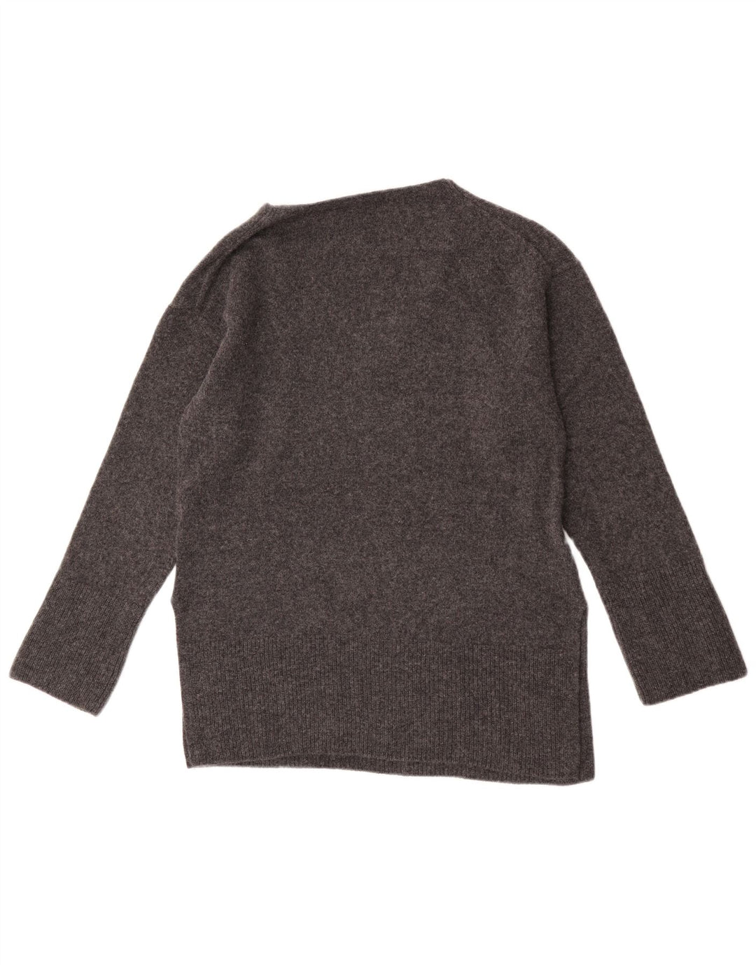 Suéter feminino Massimo Dutti com decote em V Reino Unido 10 lã cinza pequena