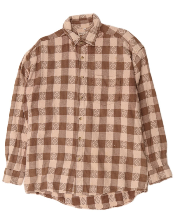 Camisa masculina de flanela Tom Tailor XL marrom xadrez algodão