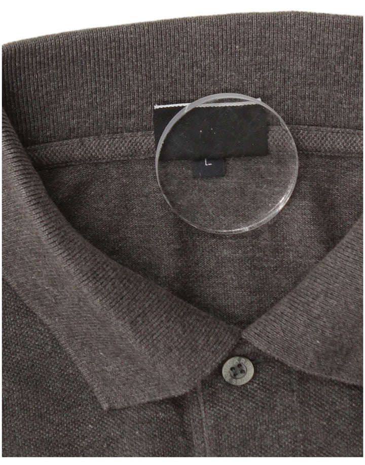 Camisa polo masculina TRUSSARDI grande algodão cinza