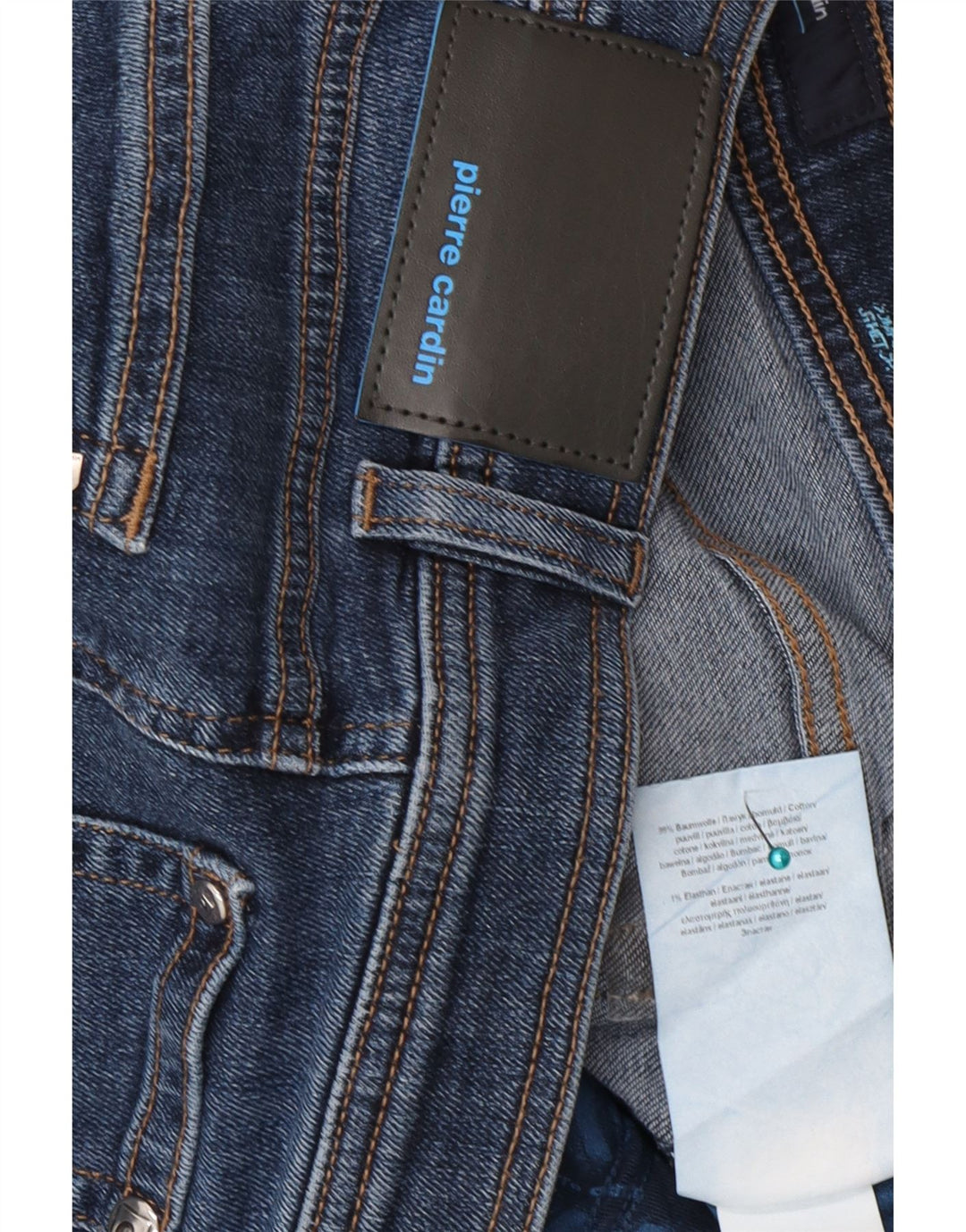 Pierre Cardin Mens Straight Jeans W34 L30 Azul Algodão