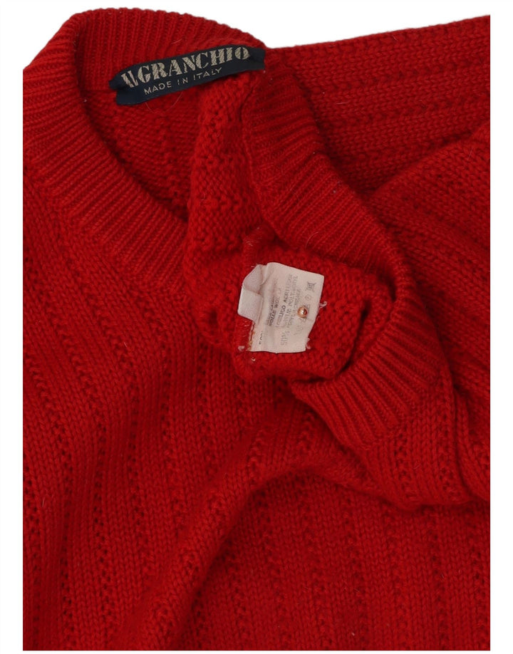 Il Granchio Suéter masculino com gola redonda XL lã vermelha