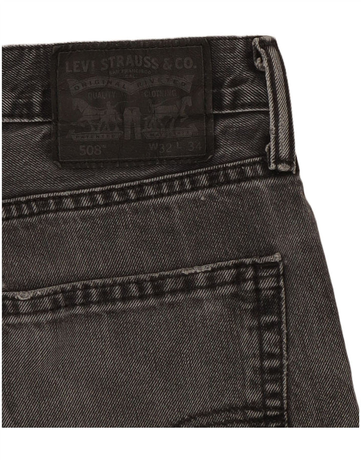 Calça jeans masculina Levi's 508 Tapered W32 L28 cinza algodão