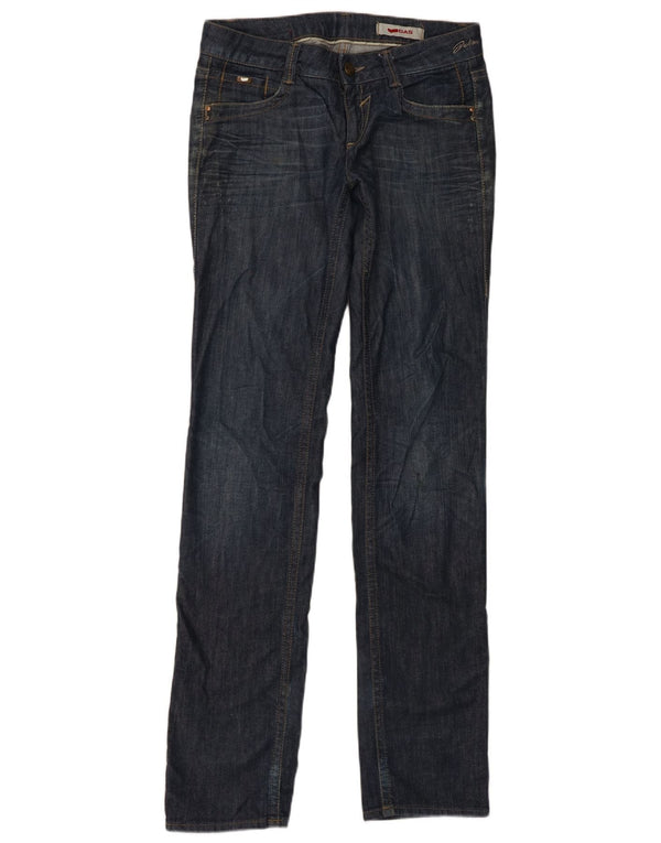 Gas Mens Cintura Baixa Slim Jeans W30 L36 Azul Marinho Algodão