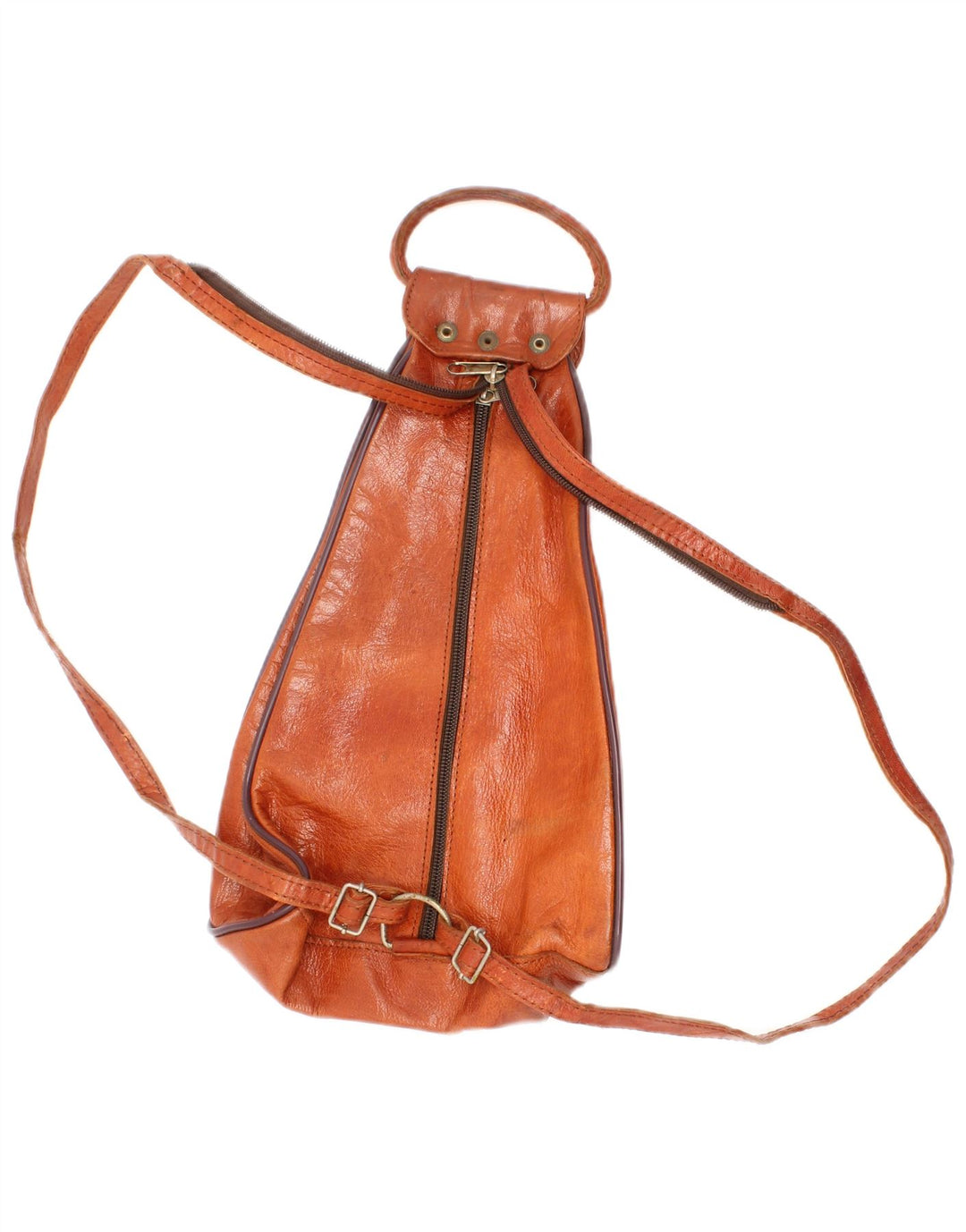 Mochila feminina de couro vintage tamanho único L8 marrom