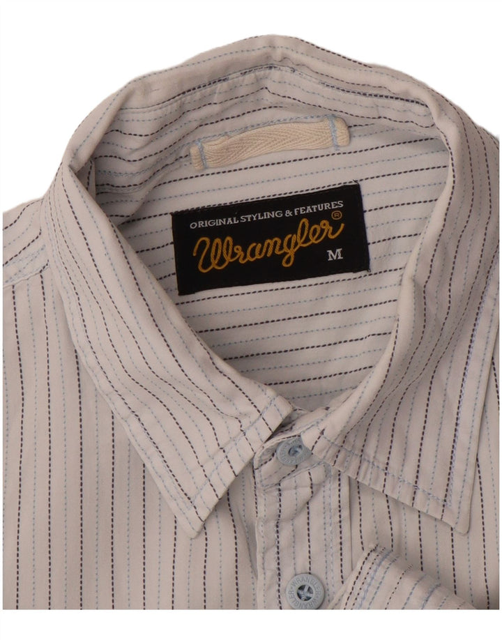 Camisa masculina de manga curta WRANGLER listrada branca média
