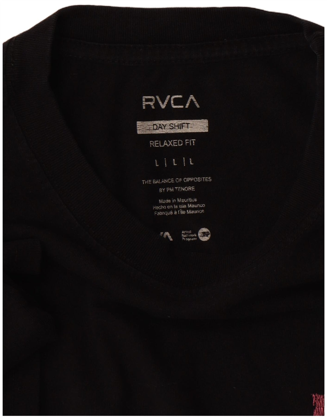 Camiseta masculina RVCA com ajuste relaxado gráfico grande preto
