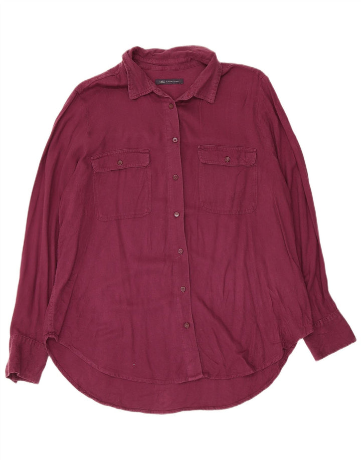 Blusa feminina Marks & Spencer UK 14 grande viscose roxa