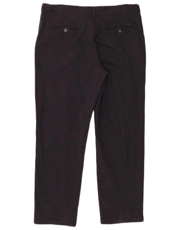 Calça chino masculina Marks & Spencer de ajuste regular W36 L29 algodão azul marinho