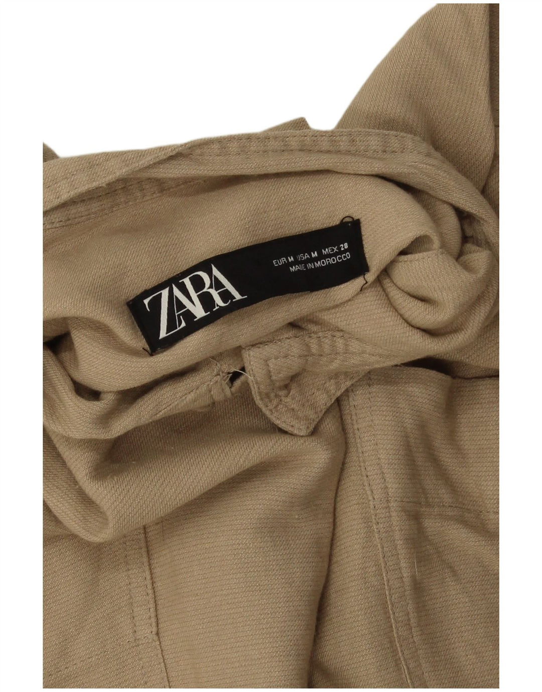 Zara Jaqueta bomber feminina oversized manga 3/4 Reino Unido 14 Médio Bege