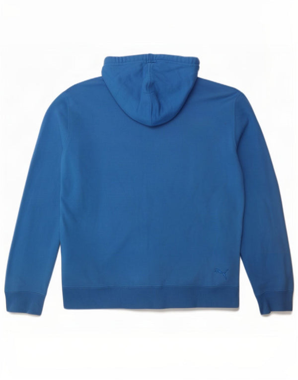 Suéter masculino Puma Graphic Zip com capuz grande azul