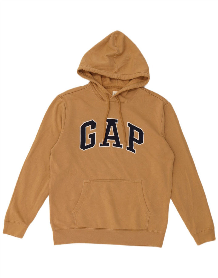 Suéter com capuz gráfico masculino Gap pequeno algodão bege