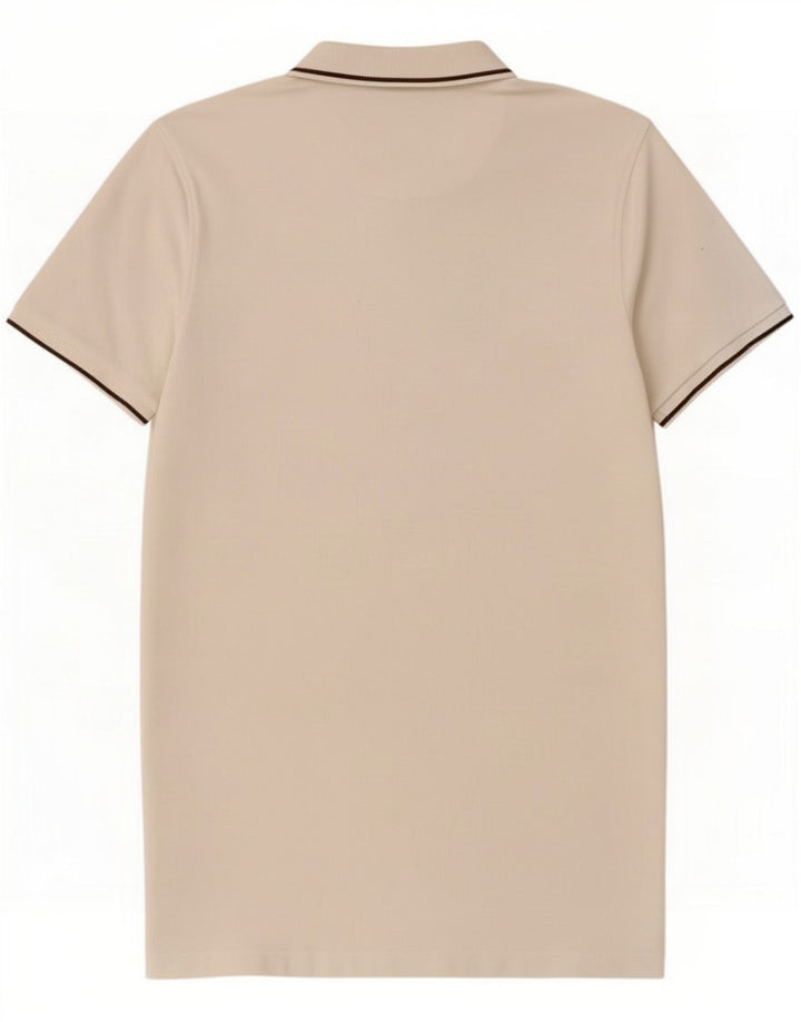 Camisa polo masculina Lee Regular Fit pequena de algodão branco