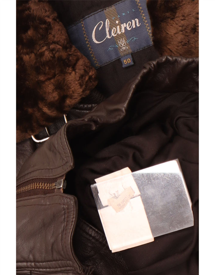 Jaqueta de couro masculina Cleiren IT 50 grande couro marrom