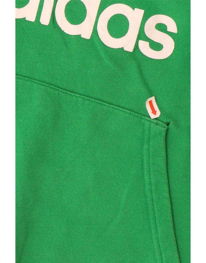 ADIDAS Mens Graphic Hoodie Jumper Grande Algodão Verde