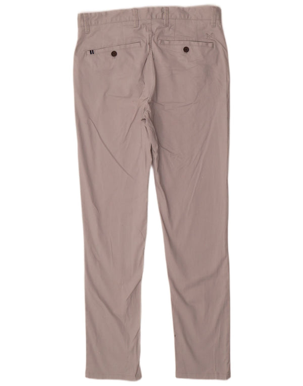 Crew Clothing Mens Slim Fit Chino Calças W34 L32 Algodão Bege