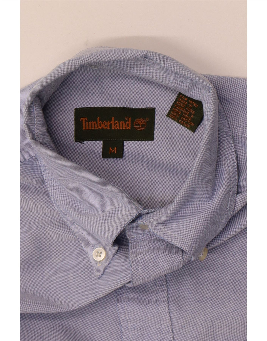 Camisa masculina de manga curta Timberland azul médio algodão
