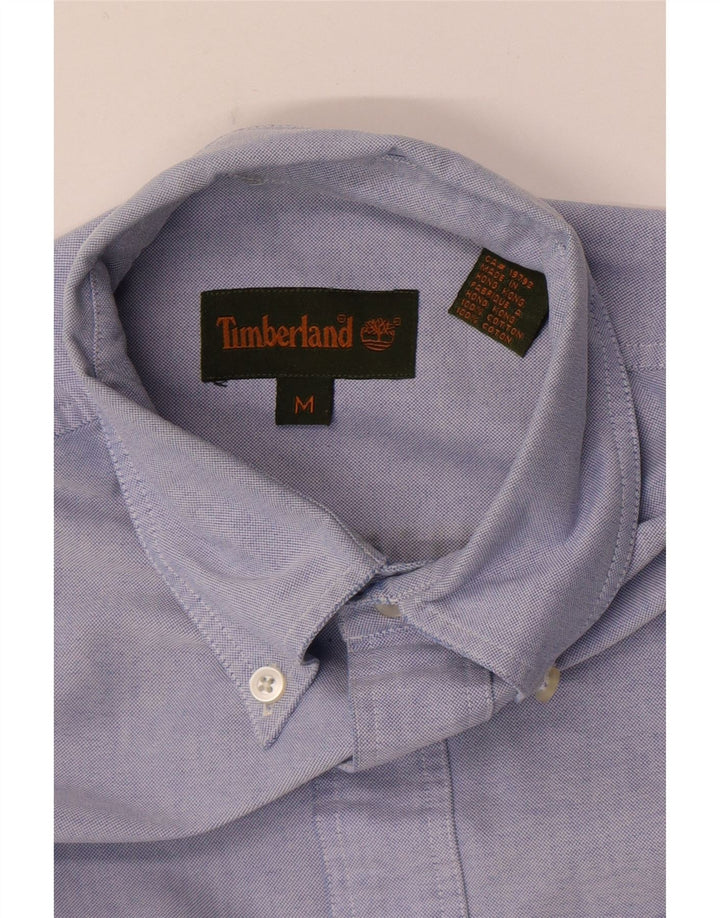 Camisa masculina de manga curta Timberland azul médio algodão