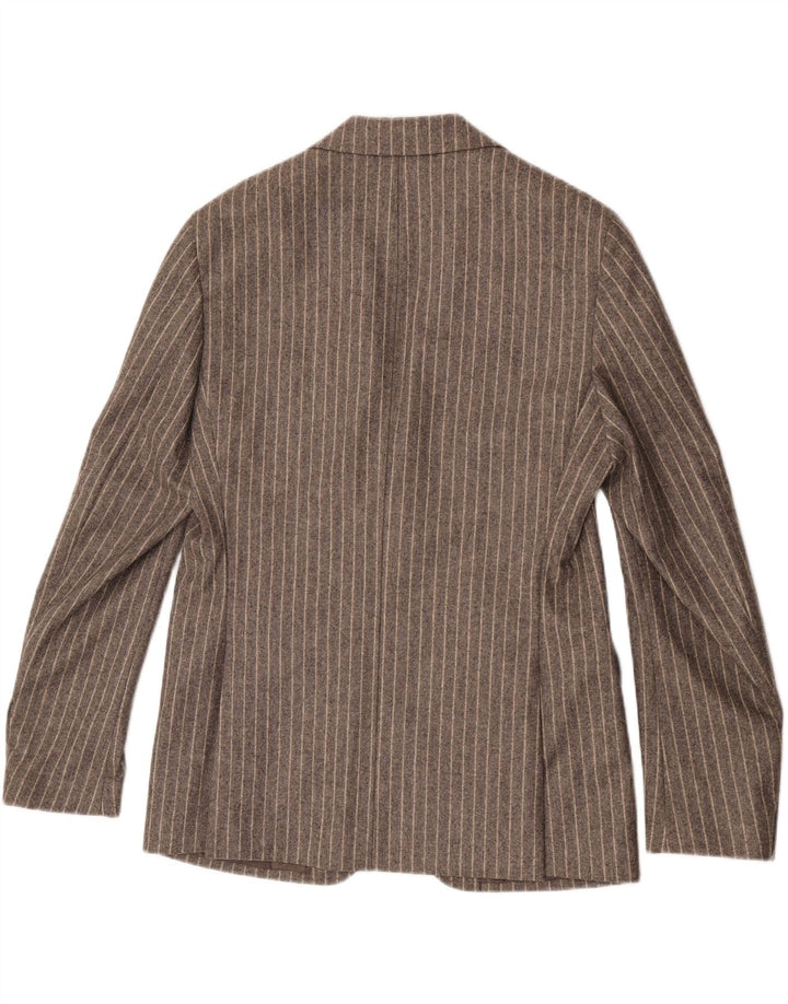 Jaqueta Blazer Seventy Masculina com 2 Botões IT 50 Lã Listrada Cinza Grande
