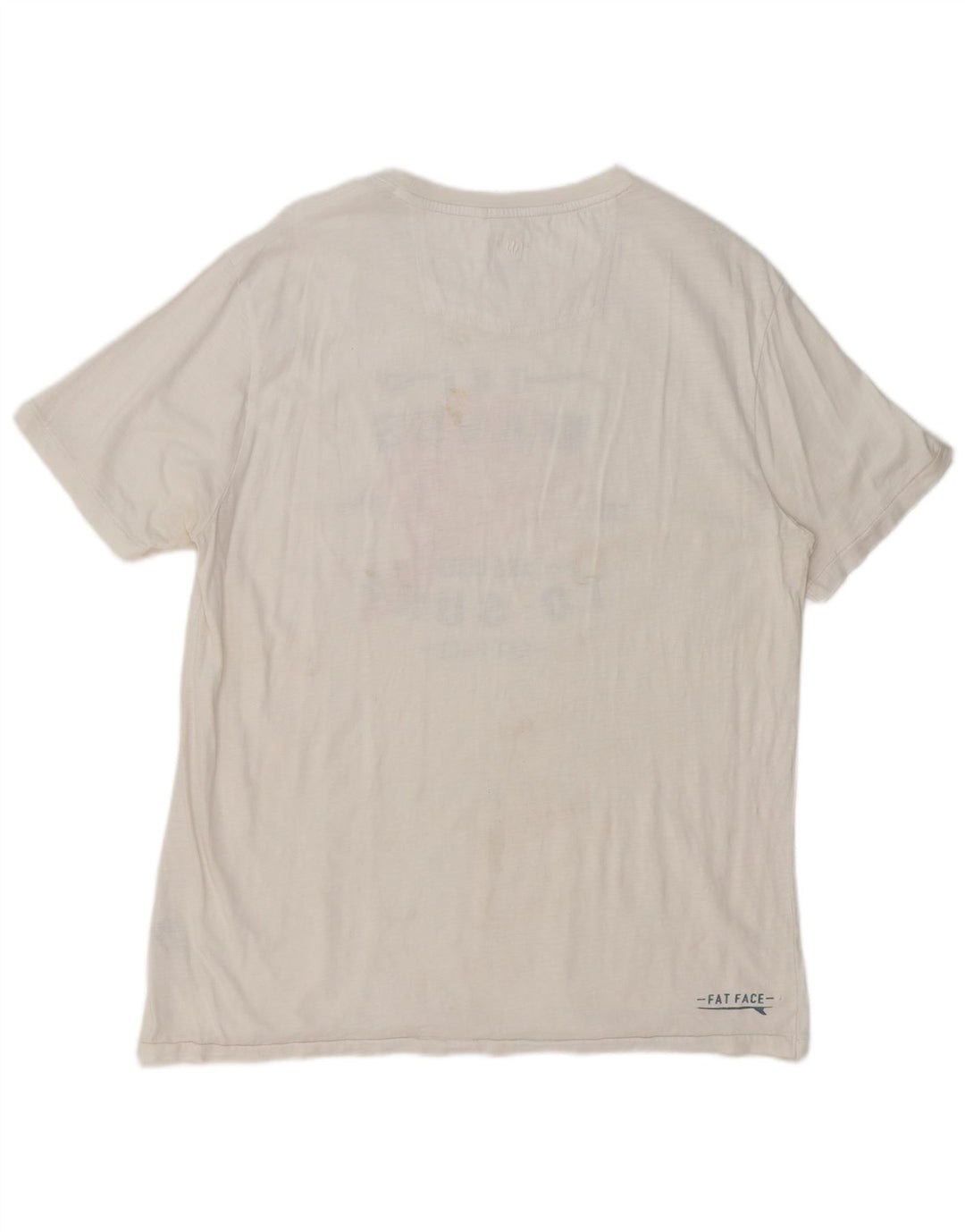 Camiseta gráfica masculina Fat Face Top grande de algodão branco