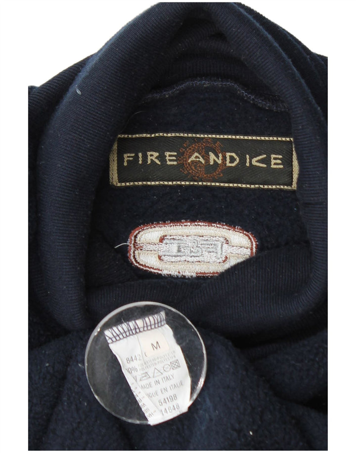 Jumper de lã masculino Fire and Ice médio azul marinho poliéster Fair Isle