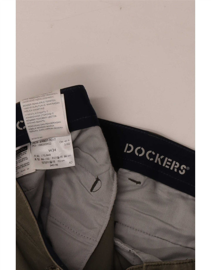 Shorts cargo masculino Dockers W34 grande algodão cáqui