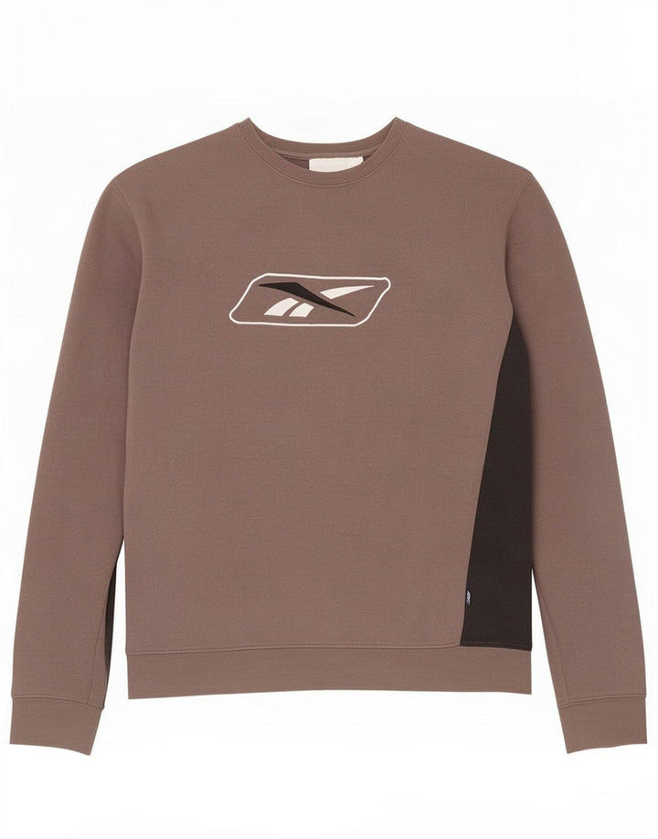 Reebok masculino gráfico moletom jumper médio cinza colorblock