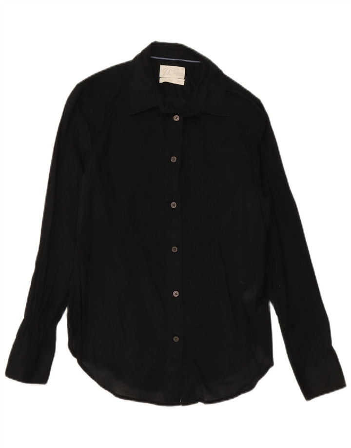 J. CREW Camisa feminina slim fit EUA 2 XS algodão preto