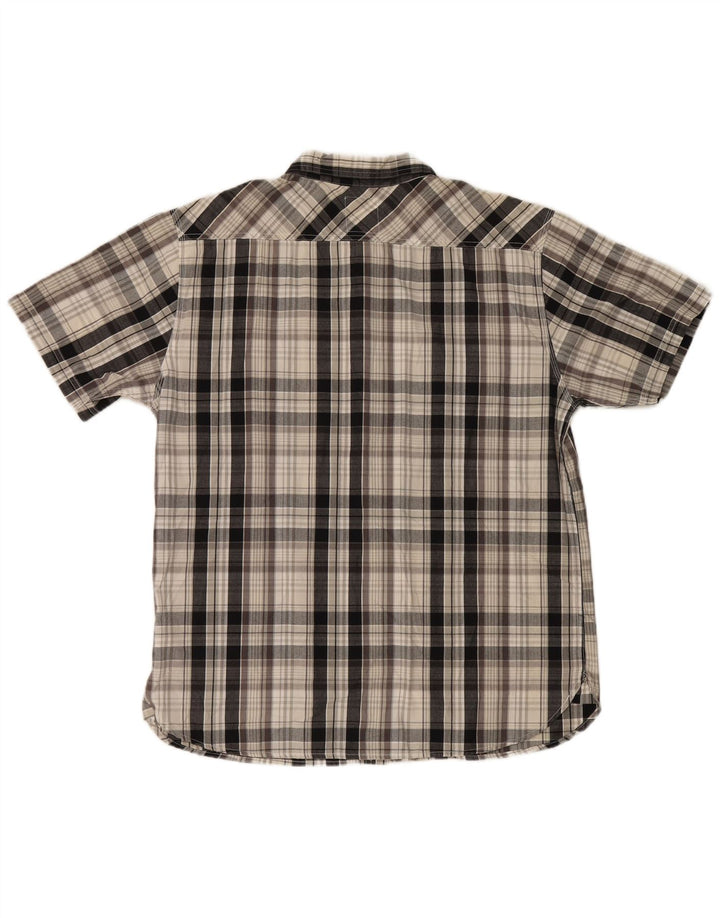 Camisa masculina de manga curta Levi's 2XL algodão xadrez azul marinho