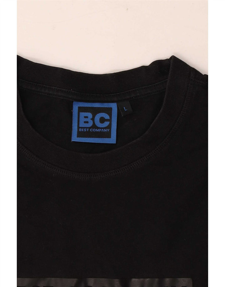 Camiseta gráfica masculina Best Company Top grande preto