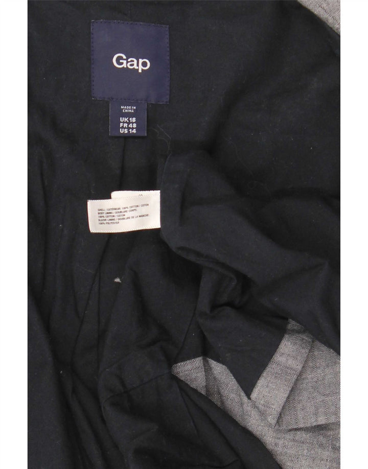 Jaqueta Blazer Feminina Gap com 2 Botões Reino Unido 18 XL Azul Algodão
