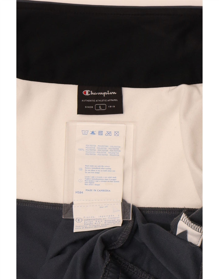 Jaqueta masculina de agasalho Champion grande poliéster colorblock azul marinho