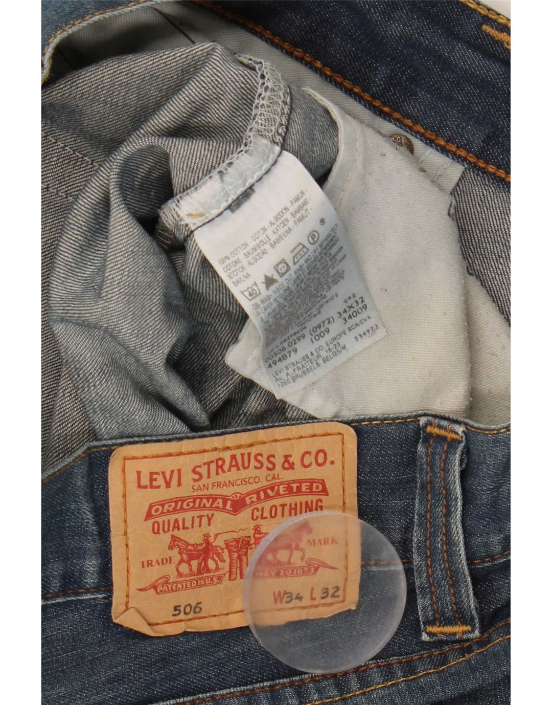 Levi's Masculino 506 Straight Jeans W34 L32 Azul Algodão