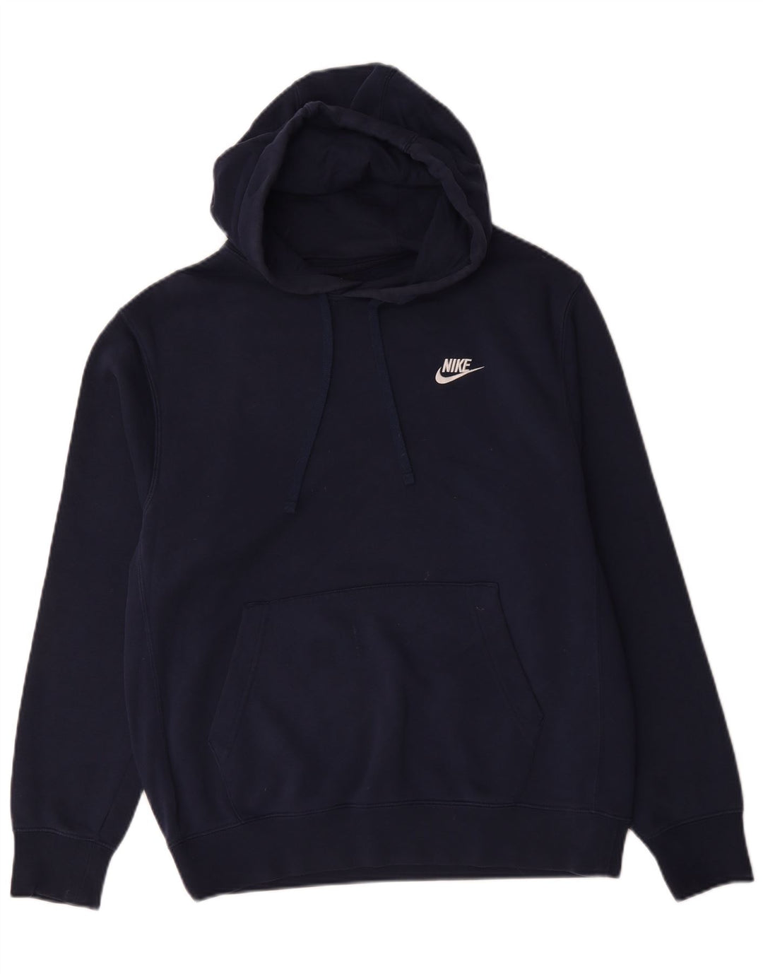 Nike Mens Hoodie Jumper Médio Azul Marinho Algodão